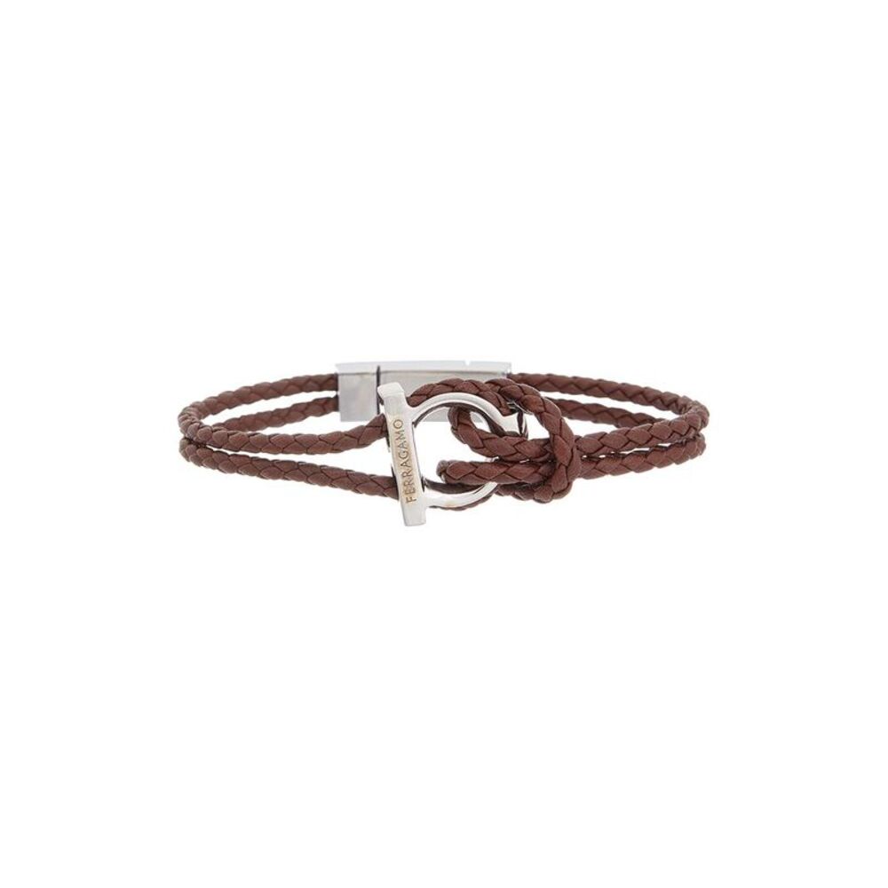 Ferragamo Gancini Leather Bracelet
